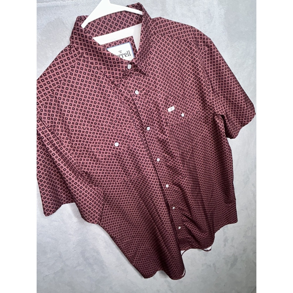 Ferrell Pearl Snap Shirt Vented Short Sleeve Mens Large Aztec Geometric Western